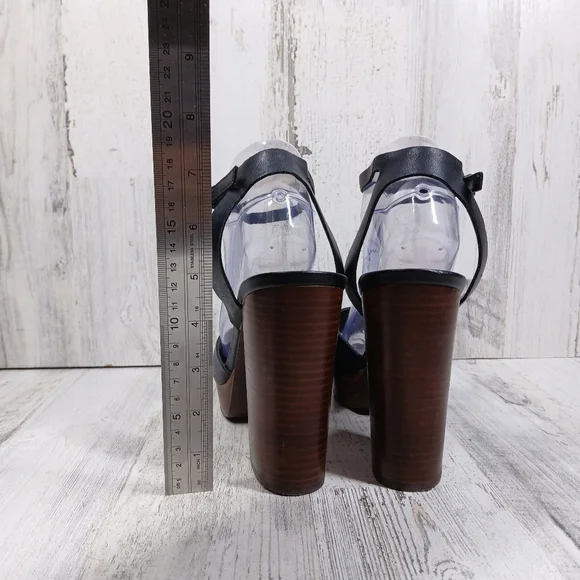 Bleecker & Bond Black Brown Sienna Platform Block Heel Sandals #560 - Picture 8 of 14